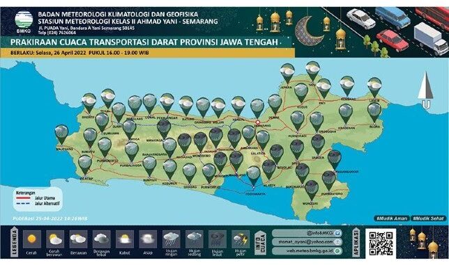 BMKG Peringatkan Pemudik Untuk Waspada Potensi Hujan Lebat 