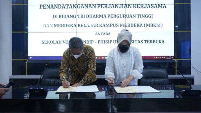 Sekolah Vokasi UNDIP Gandeng FHISIP Universitas Terbuka Kembangkan Merdeka Belajar