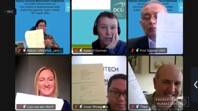 uns (1) Dukung Kolaborasi Riset, UNS Center for Fintech and Banking Jalin Kerja Sama dengan IIDB DCU Irlandia