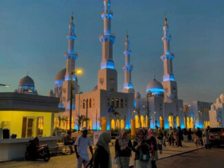 Pengunjung Masjid Raya Sheikh Zayed Solo
