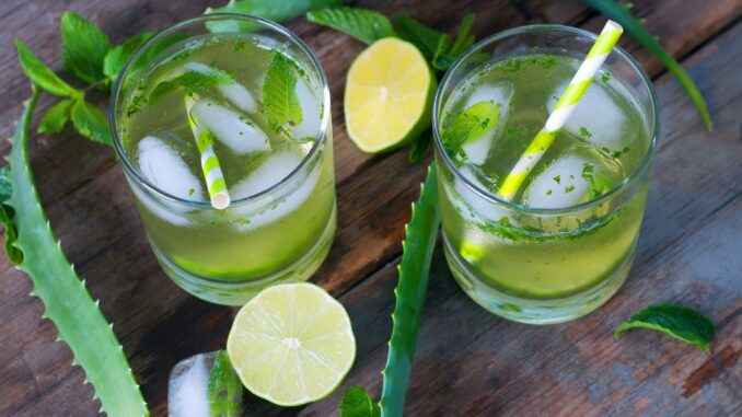 Lime aloe vera ice