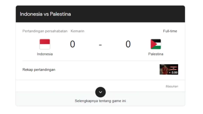Pertandingan Indonesia Palestina