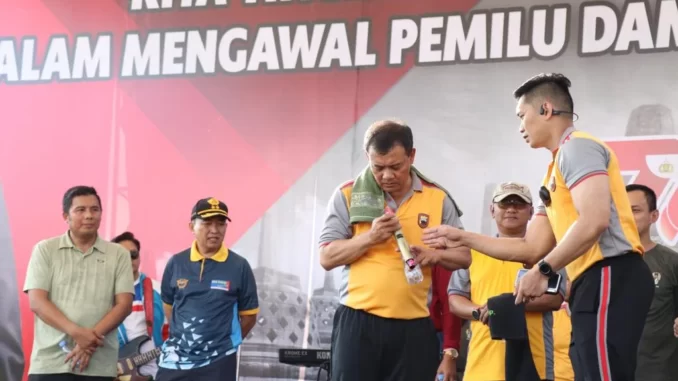 Senam Bersama dalam Peringatan HUT Ke-77 Bhayangkara