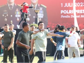 Senam Bersama dalam Peringatan HUT Ke-77 Bhayangkara