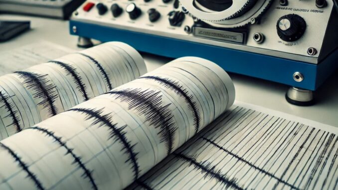 gambar yang menunjukkan sistem deteksi gempa bumi, dengan seismograf yang sedang beraksi, menunjukkan aktivitas seismik gambar yang menunjukkan sistem deteksi gempa bumi, dengan seismograf yang sedang beraksi, menunjukkan aktivitas seismik