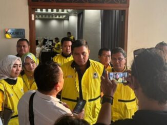 Bendahara DPD Partai Golkar Jateng yang juga Wakil Ketua DPRD Jateng, Mohammad Saleh usai acara Rapat Koordinasi anggota DPRD Jateng dari KIM Plus untuk kemenangan Paslon Ahmad Luthfi-Gus Yasin di Hotel Grand Mercure, Solo Baru, Minggu (27/10)