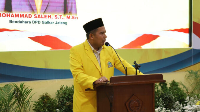 Bendahara DPD Golkar Jateng, Mohammad Saleh dalam acara perayaan HUT Partai Golkar di Kantor DPD Golkar Jateng, (20/10/2024)