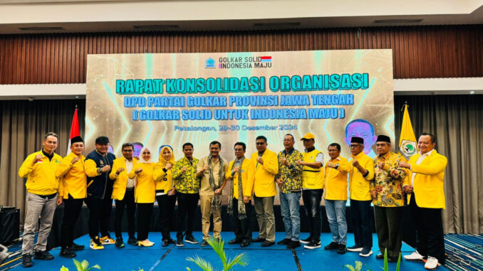DPD Partai Golkar Jateng menggelar rapat konsolidasi di Hotel Santika, Pekalongan, Minggu (29/12/2024)