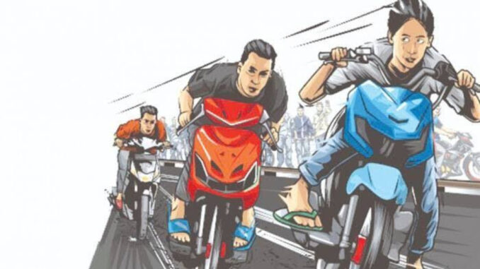 ilustrasi balap liar remaja