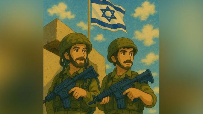 Foto militer Israel yang diedit dengan desain ala Studio Ghibli. X/Israel Defense Forces Foto militer Israel yang diedit dengan desain ala Studio Ghibli. X/Israel Defense Forces