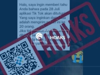 Tangkapan Layar Hoaks tentang Platform TikTok akan Ditutup pada 28 Juni 2025.
