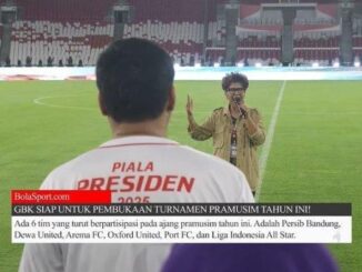 Rita Butar Butar saat menyanyikan lagu Indonesia Raya dalam persiapan enam jam sebelum upacara pembukaan Piala Presiden 2025 di SUGBK pada 6 Juli 2025 (Tangkapan Layar Video)