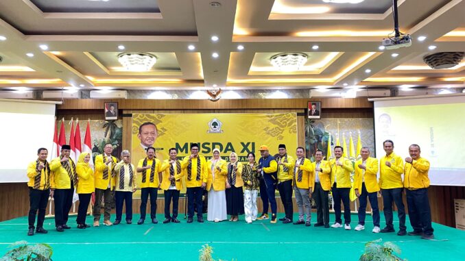 FOTO BERSAMA ; Musyawarah Daerah (Musda) XI DPD Partai Golkar Kabupaten Pati di Hotel New Merdeka pada Senin (18/8/2025). 