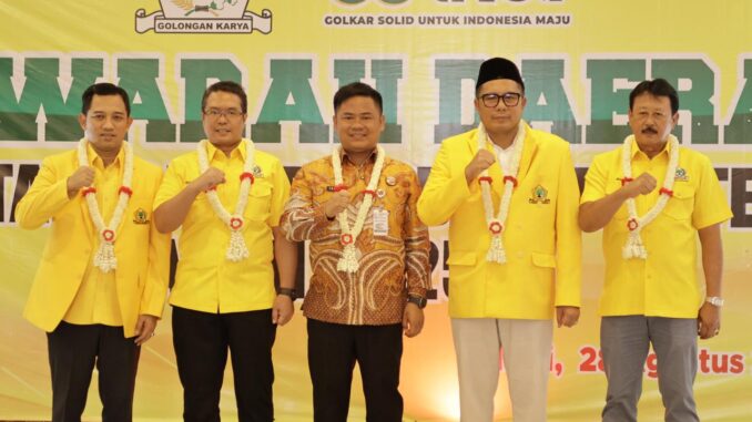 (Foto Bersama) Musyawarah Daerah (Musda) XI DPD Partai Golkar Kabupaten Tegal, di Hotel Grand Dian Slawi, Kamis (28/8/2025).
