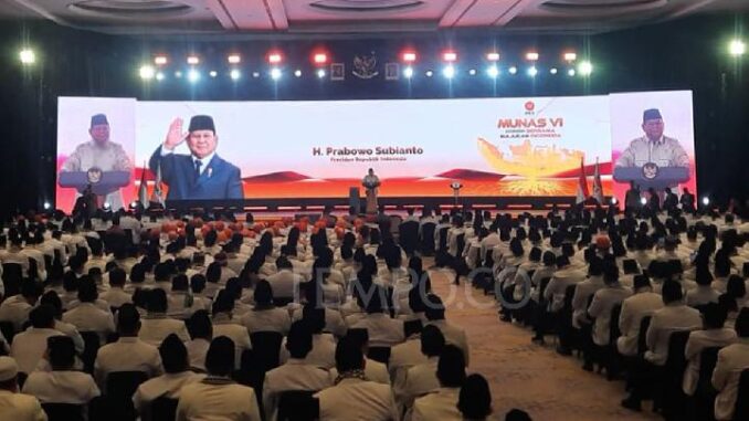 Presiden Prabowo Subianto memberikan sambutan di penutupan Musyawarah Nasional ke-VI PKS di Hotel Sultan, Jakarta, 29 September 2025 Presiden Prabowo Subianto memberikan sambutan di penutupan Musyawarah Nasional ke-VI PKS di Hotel Sultan, Jakarta, 29 September 2025