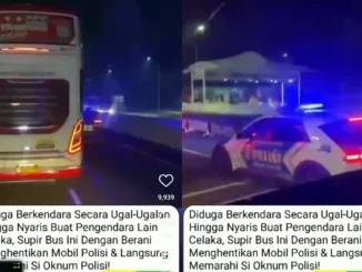 Video Viral Polisi Zig - Zag di Tol, Dihentikan Sopir Bus