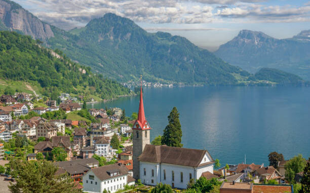 dorf weggis vierwaldstättersee schweiz dorf weggis vierwaldstättersee schweiz