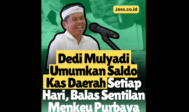 Viral! Dedi Muyadi Umumkan Saldo Kas Daerah Setiap Hari, Balas Sentilan Menteri Purbaya