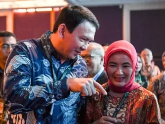 Nicke Widyawati (kanan) berbincang dengan Basuki Tjahaja Purnama atau Ahok (kiri). (Foto: ANTARA).