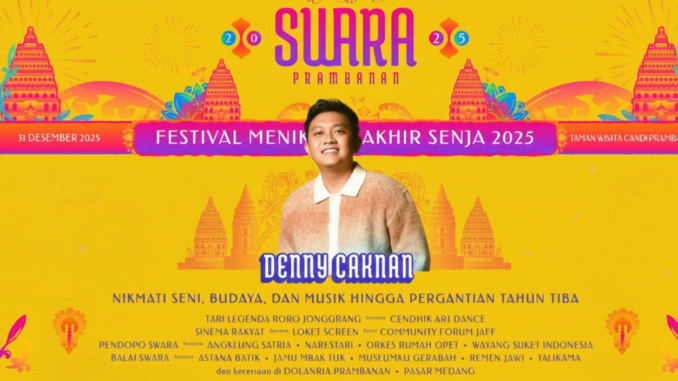 Sambut 2026 Tanpa Kembang Api, Denny Caknan Akan Meriahkan Swara Prambanan