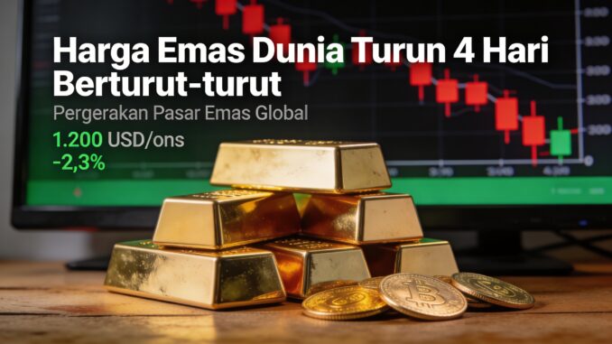 Harga emas dunia turun empat hari beruntun hingga US$ 5.003,3 per troy ons. Simak analisis teknikal dan peluang jual atau beli emas hari ini.
