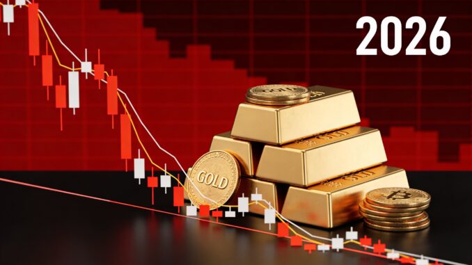 Penurunan harga emas dunia 2026 mencatat kerugian terburuk sejak 1983, dipicu perang di Timur Tengah, lonjakan energi, dan spekulasi kenaikan suku bunga The Fed.