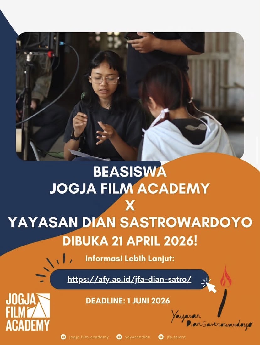 Aktris Dian Sastro membuka “Beasiswa Dian Sastro 2026” untuk perempuan Indonesia yang ingin kuliah D4 Produksi Film & Televisi di Akademi Film Yogyakarta.