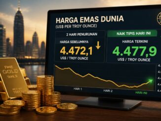 Ilustrasi, Harga emas dunia turun dua hari berturut-turut dan mulai naik pagi ini. Simak analisis, sentimen global, dan proyeksi pergerakan terbaru.