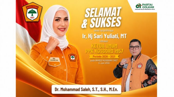 Mohammad Saleh Ucapkan Selamat, Sari Yuliati Terpilih Aklamasi Mube Kosgoro 1957 Mohammad Saleh Ucapkan Selamat, Sari Yuliati Terpilih Aklamasi Mube Kosgoro 1957