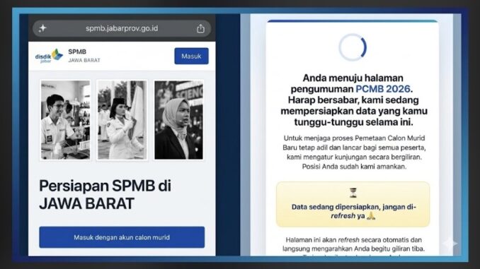 Situs SPMB Jabar 2026 sempat down saat pengumuman PCMB, kini sudah bisa diakses kembali. Orang tua murid sempat protes dan cemas.