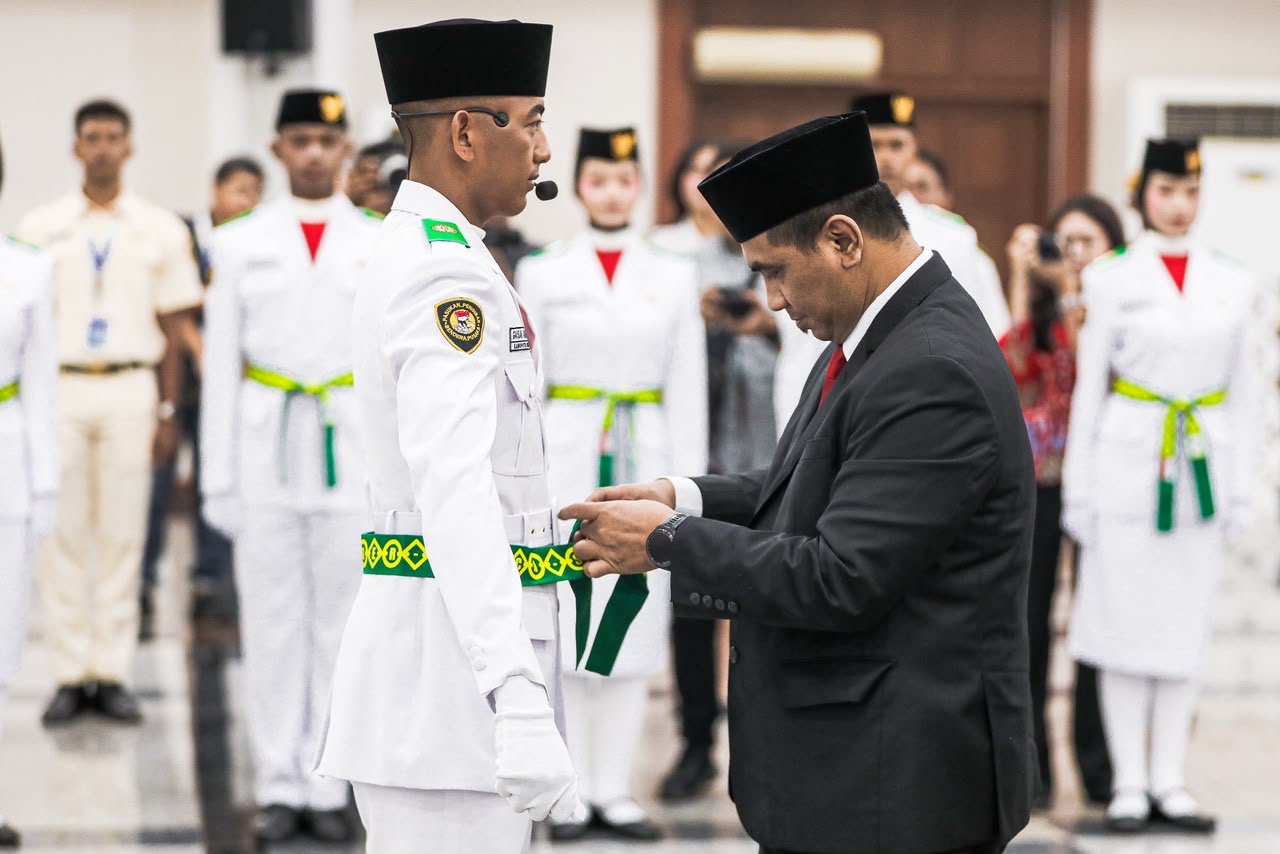 45 Paskibraka Jateng akan bertugas dalam upacara bendera saat peringatan HUT ke-81 RI di Lapangan Pancasila Simpang Lima, Kota Semarang
