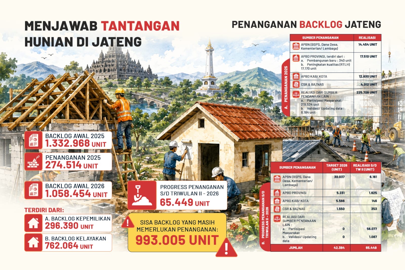 Memasuki usia ke-81, Pemprov Jateng masif lakukan perbaikan RTLH sekaligus mendorong kemandirian ekonomi, akses kerja, dan pendidikan keluarga penerima bantuan.