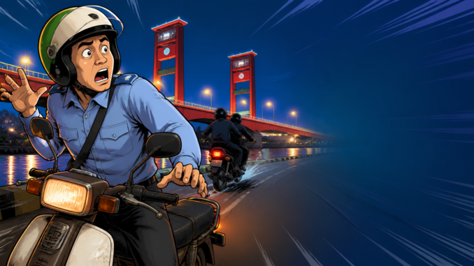 Ilustrasi polisi jadi ojek pangkalan yang menjadi korban pembegalan di Palembang.