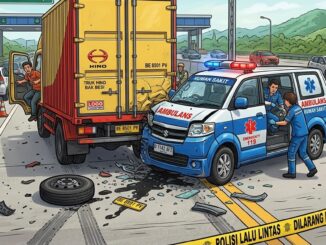 Kecelakaan beruntun melibatkan 4 kendaraan di Tol Batang-Semarang KM 379. Tiga penumpang ambulans meninggal dunia setelah menabrak truk Hino.