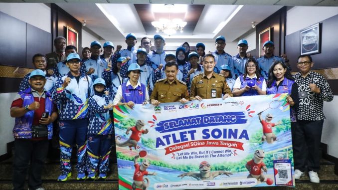 Pj Gubernur Jateng Ahmad Luthfi melepas kontingen SoIna Jawa Tengah untuk ajang Pesonas II 2026 di NTT. Targetkan raih kembali prestasi gemilang!