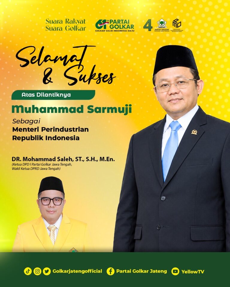 Mohammad Saleh menilai penugasan M Sarmuji sebagai Menteri Perindustrian oleh Presiden Prabowo adalah keputusan tepat untuk akselerasi industri nasional.